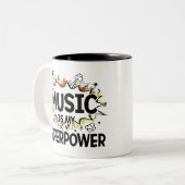 Muziek is Mijn Superpower Red en Gele Design Mok (Voorkant links)