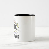 Muziek is Mijn Superpower Red en Gele Design Mok (Center)