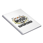 Muziek is mijn Superpower Red- en gele laptop Notitieboek (Rechterzijde)
