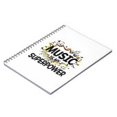 Muziek is mijn Superpower Red- en gele laptop Notitieboek (Linkerzijde)