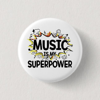 Muziek is mijn Superpower Round Button