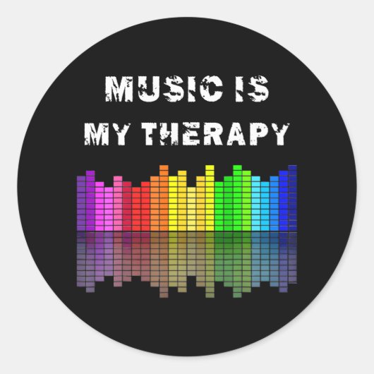 Muziek Is Mijn Therapie Equalizer DJ Musical Quote Ronde Sticker (Voorkant)