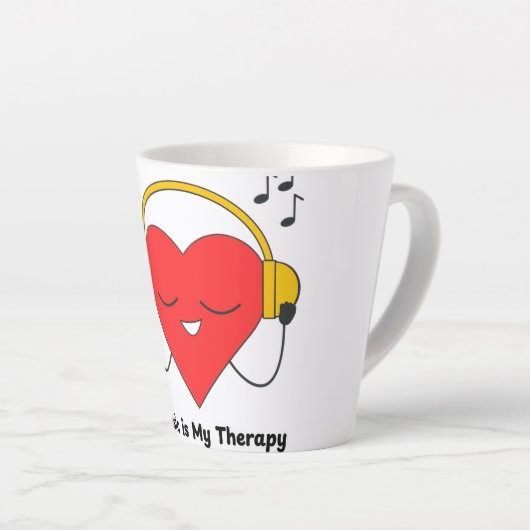Muziek is mijn therapie - inspirerende muziek lief latte mok (Rechterhoek)