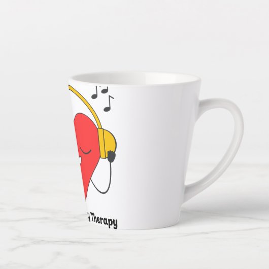 Muziek is mijn therapie - inspirerende muziek lief latte mok (Rechts)