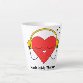 Muziek is mijn therapie - inspirerende muziek lief latte mok (Voorkant)