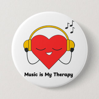 Muziek is mijn therapie - inspirerende muziek lief ronde button 7,6 cm