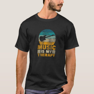 Muziek Is Mijn Therapie Instrument Elektrische Ba T-shirt