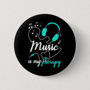 Muziek is mijn Therapie Leuke Muziekliefhebber Ronde Button 5,7 Cm