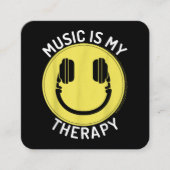 Muziek is mijn therapie muziekliefhebber vierkante visitekaartje (Voorkant)