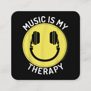 Muziek is mijn therapie muziekliefhebber vierkante visitekaartje