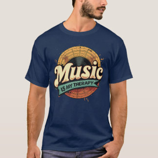 Muziek is mijn therapie Retro muziek liefhebber gr T-shirt