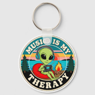 Muziek is mijn therapie sleutelhanger