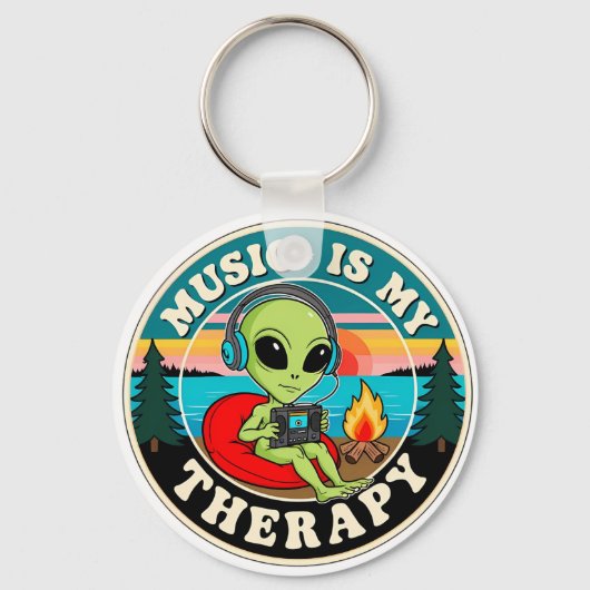 Muziek is mijn therapie sleutelhanger (Voorkant)