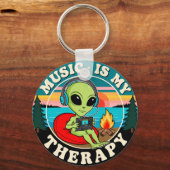 Muziek is mijn therapie sleutelhanger (Achterkant)