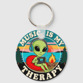 Muziek is mijn therapie sleutelhanger (Achterkant)