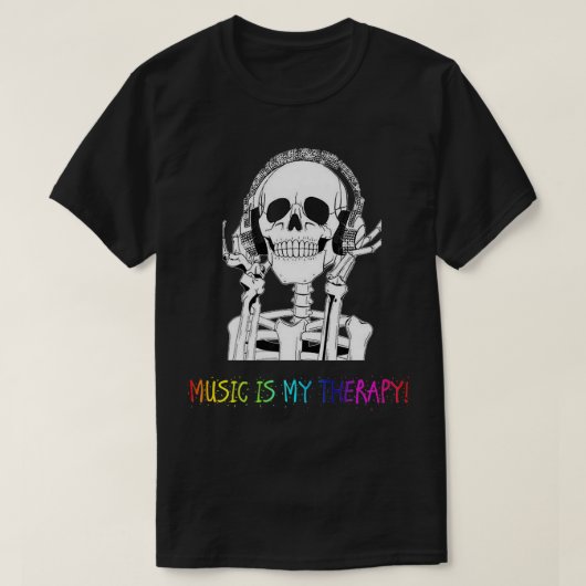 MUZIEK IS MIJN THERAPIE T-SHIRT (Design voorkant)
