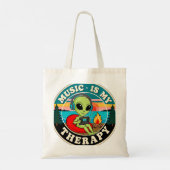 Muziek is mijn therapie tote bag (Achterkant)