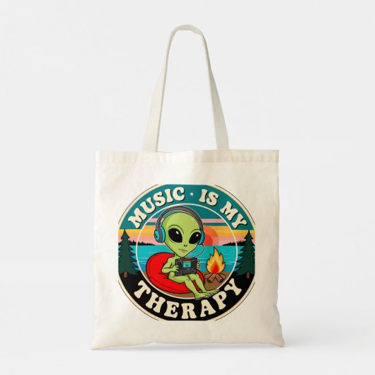 Muziek is mijn therapie tote bag (Achterkant)