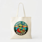 Muziek is mijn therapie tote bag (Voorkant)