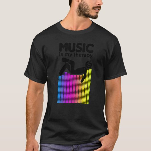 Muziek is mijn therapiekwalificator dj Rainbow Sou T-shirt (Voorkant)