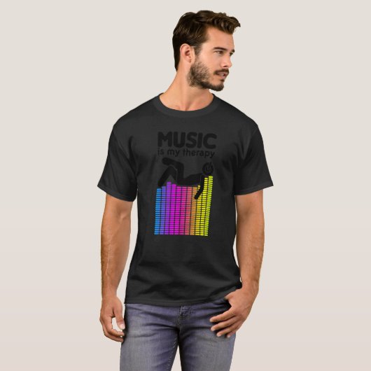Muziek is mijn therapiekwalificator dj Rainbow Sou T-shirt (Voorkant volledig)