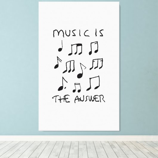 Muziek is mijn Therapy Drawing Print Poster (Insitu (Houten vloer))