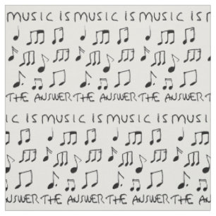 Muziek is mijn Therapy Drawing Print Poster Stof