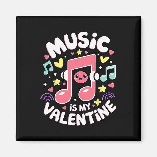 Muziek is mijn Valentijn Kawaii Musical Note Music Magneet (Voorkant)