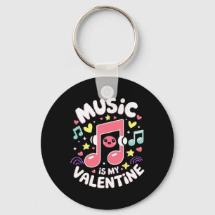 Muziek Is Mijn Valentijn Kawaii Muzieknoot Muziek  Sleutelhanger