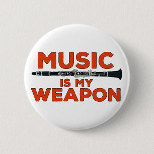 Muziek is mijn wapen ronde button 5,7 cm