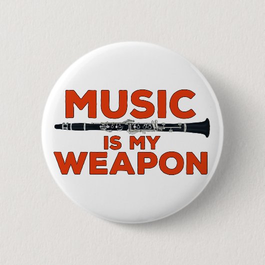 Muziek is mijn wapen ronde button 5,7 cm (Voorkant)