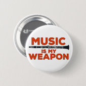Muziek is mijn wapen ronde button 5,7 cm (Voorkant /achterkant)