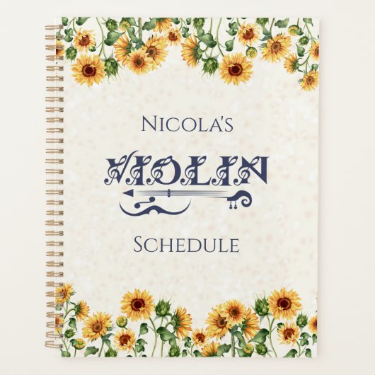 Muziek is mijn zonneschijn viool planner (Voorkant)