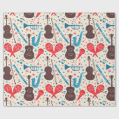 Muziek is overal patroon cadeaupapier (Vlak)