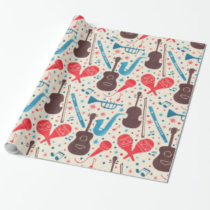Muziek is overal patroon cadeaupapier