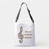 Muziek is Universal Gold Silver Clef Symbol Musica Crossbody Tas (Achterkant)