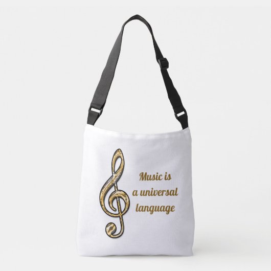 Muziek is Universal Gold Silver Clef Symbol Musica Crossbody Tas (Voorkant)