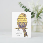 Muziek is wat mijn ziel vleugels geeft Vogel Briefkaart (Staand voorkant)