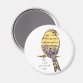 Muziek is wat mijn ziel vleugels geeft Vogel Magneet (Voorkant / Achterkant)