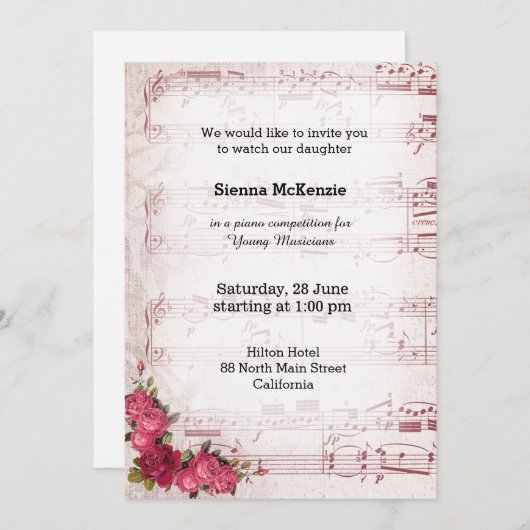  muziek kaart (Voorkant / Achterkant)