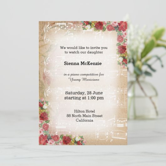  muziek kaart (Staand voorkant)