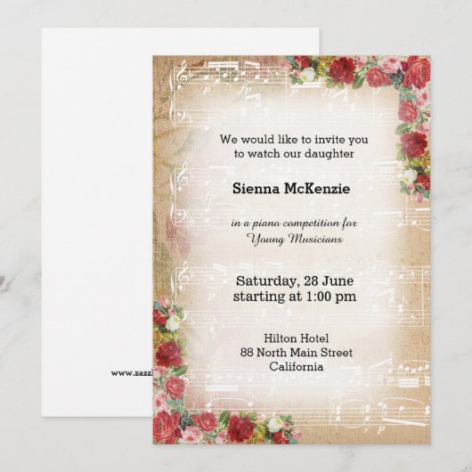 muziek kaart (Voorkant / Achterkant)