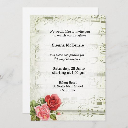 muziek kaart (Voorkant / Achterkant)