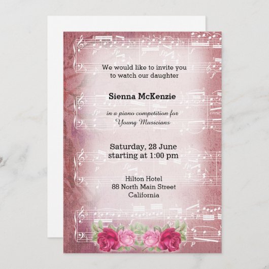  muziek kaart (Voorkant / Achterkant)