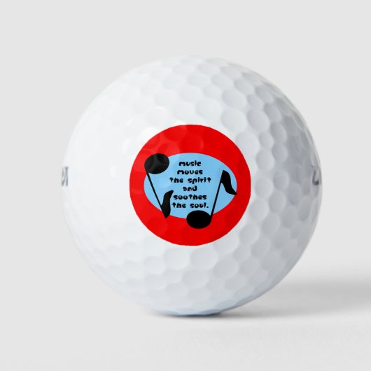 Muziek kalmeert de Geest Golfballen (Voorkant)