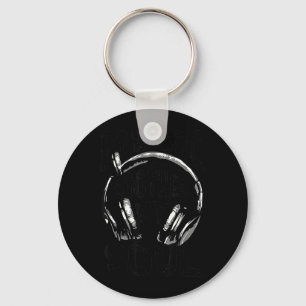 Muziek Kalmeert Ziel Vintage Hoofdtelefoon Muziek  Sleutelhanger
