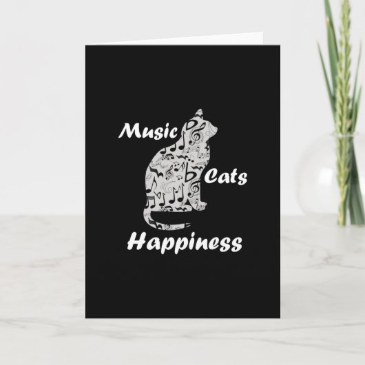 Muziek Katten Geluk - Muzikant Lover Quote Kaart (Voorkant)