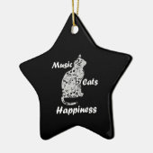 Muziek Katten Geluk - Muzikant Lover Quote Keramisch Ornament (Links)