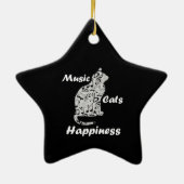 Muziek Katten Geluk - Muzikant Lover Quote Keramisch Ornament (Achterkant)