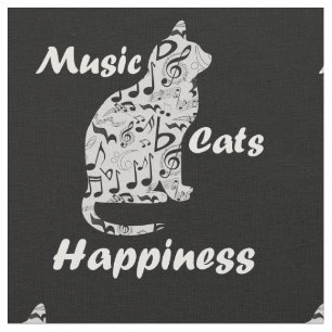 Muziek Katten Geluk - Muzikant Lover Quote Stof